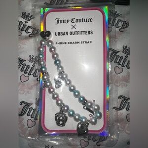 Juicy Couture Silver Heart Phone Charm Strap